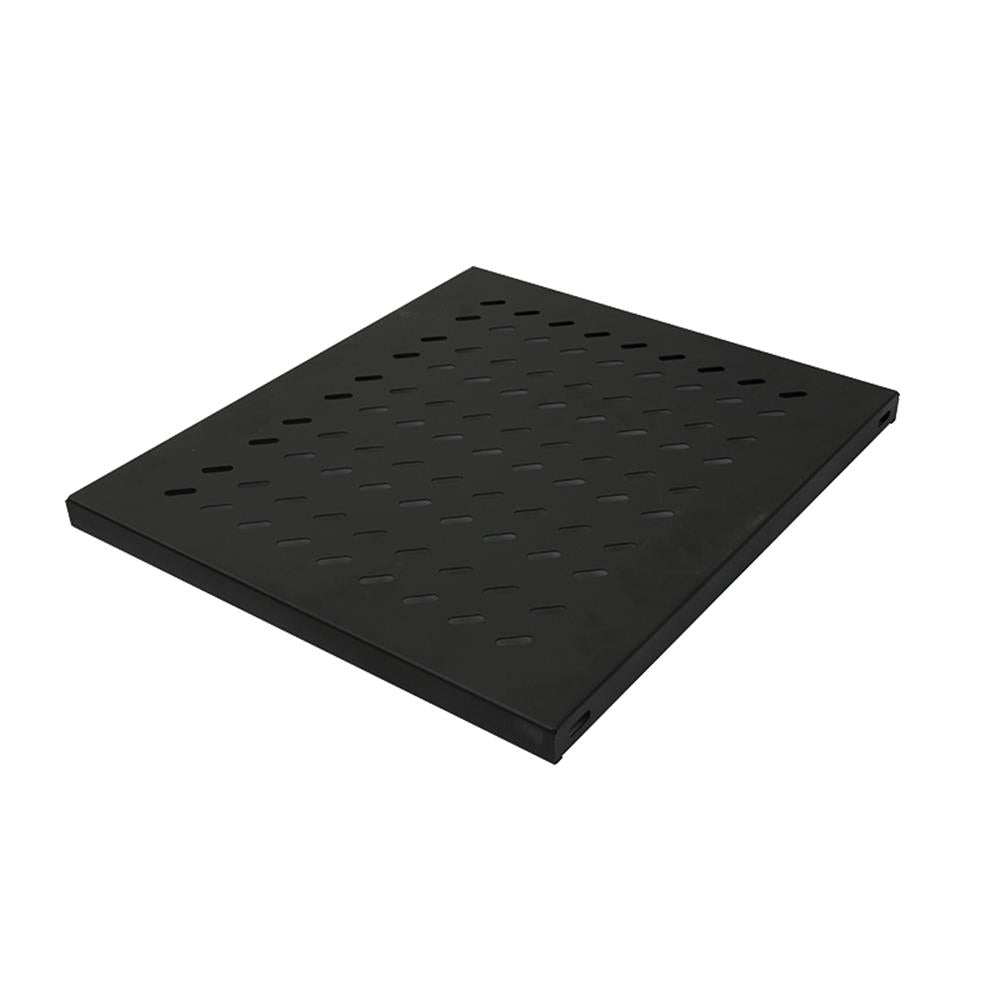 Canovate 19" Fachboden für Schränke – Tiefe 600 mm, 1 HE, Schwarz