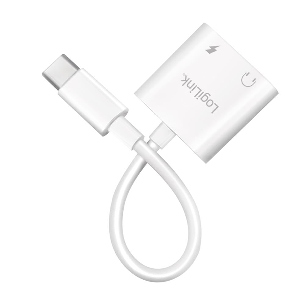 LogiLink USB-C Adapter mit 60W PD-Ladeport & zusätzlichem USB-C Anschluss – Weiß