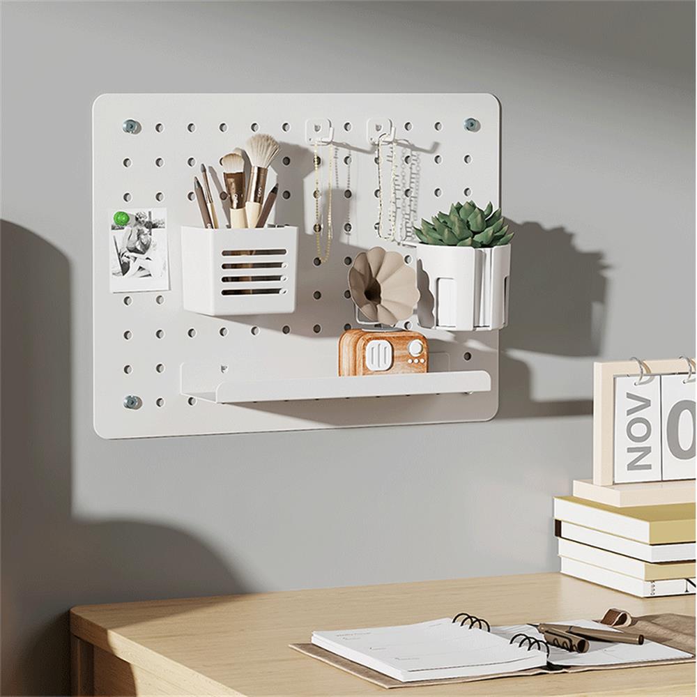 LogiLink Lochplatten-Organizer, Wandmontage, Weiß, 42×32×9,8 cm
