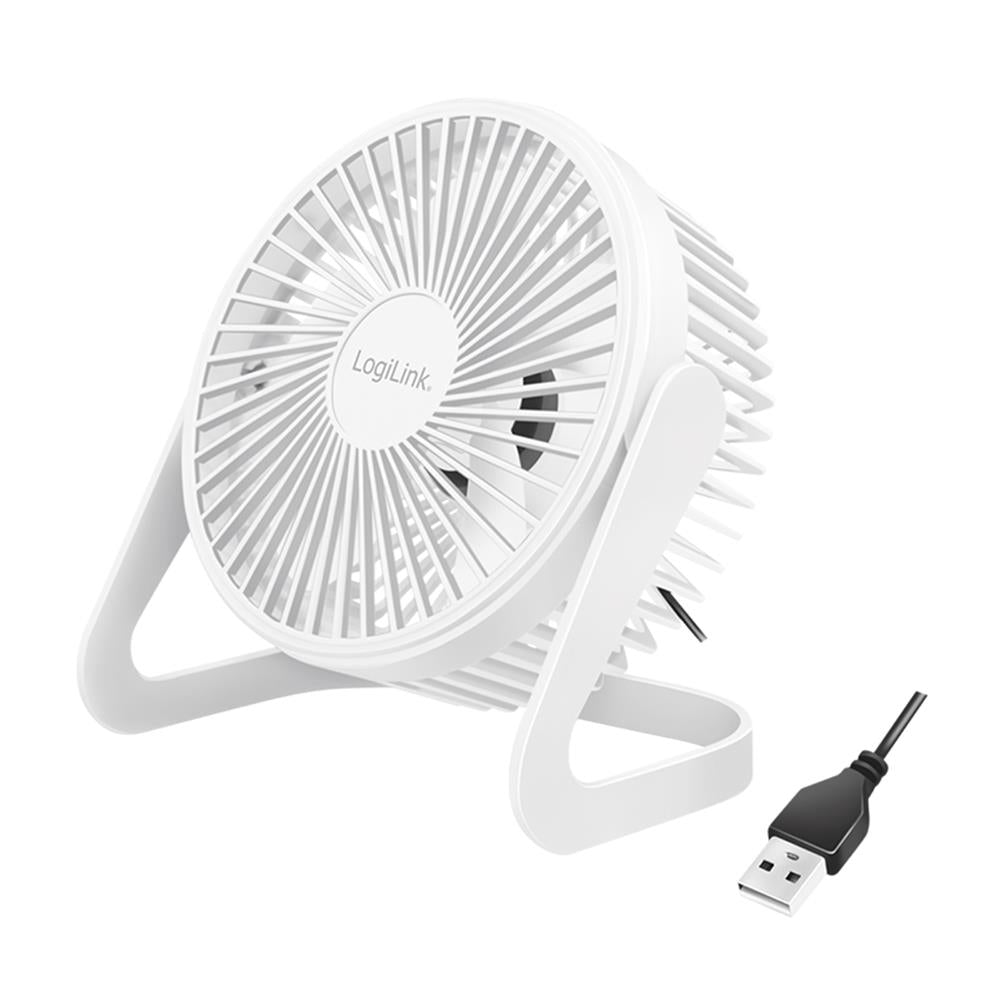 LogiLink USB-Schreibtischventilator, 15,24 cm, 40 dB, weiß