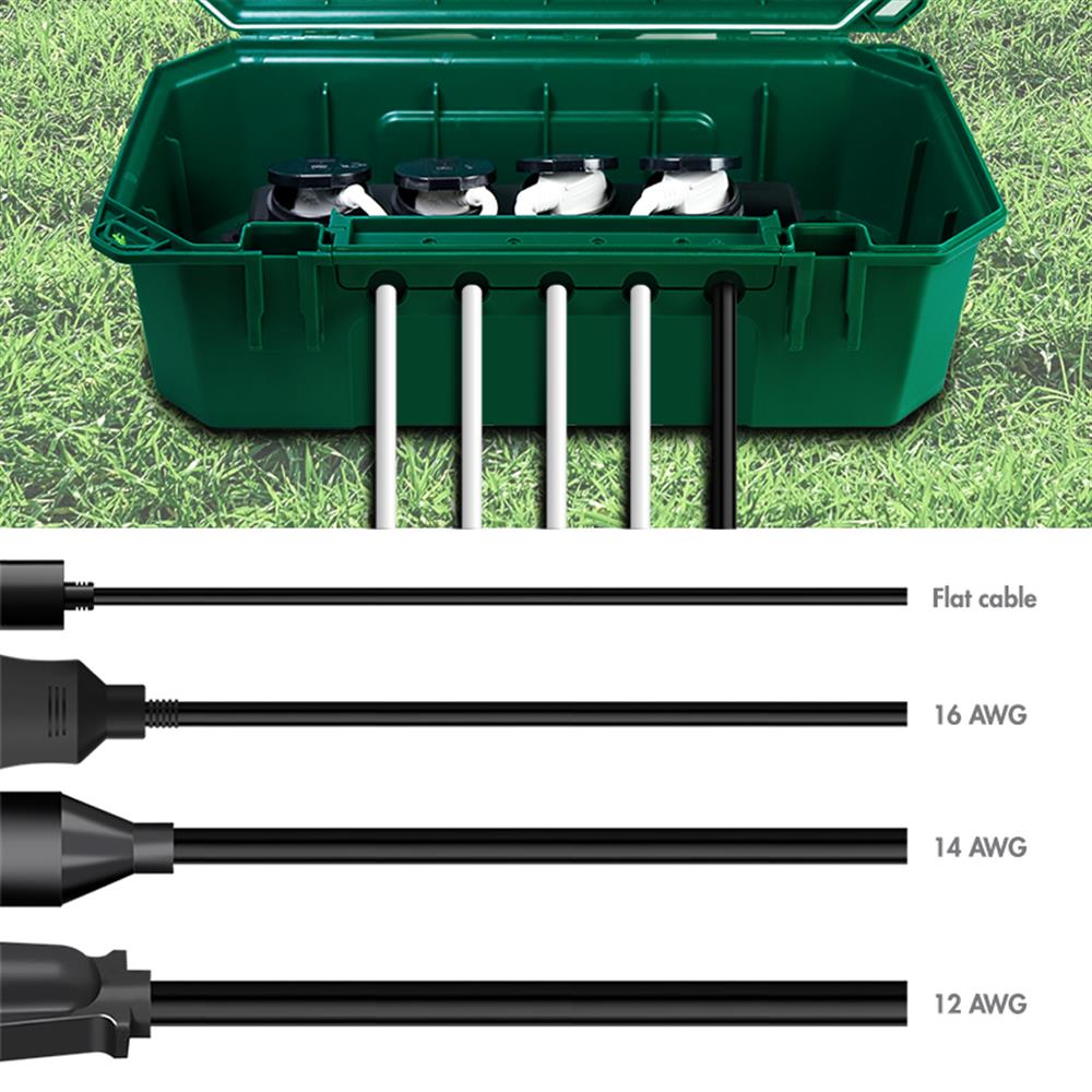 LogiLink Kabel-Schutzbox mit 4-fach Steckdosenleiste, Outdoor, IP54, Grün