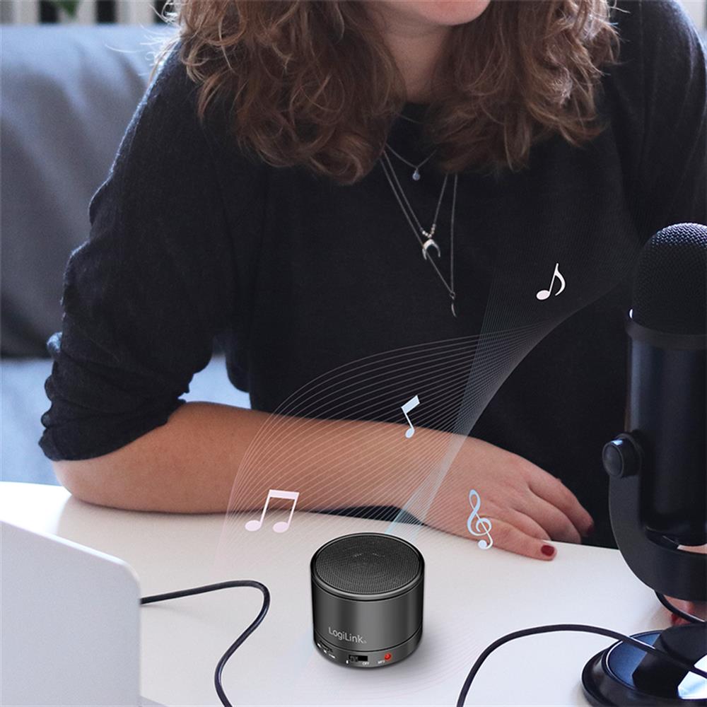 LogiLink Bluetooth 5.3 Lautsprecher mit MP3-Player & FM-Radio, Schwarz