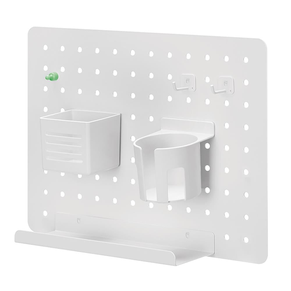 LogiLink Lochplatten-Organizer, Wandmontage, Weiß, 42×32×9,8 cm