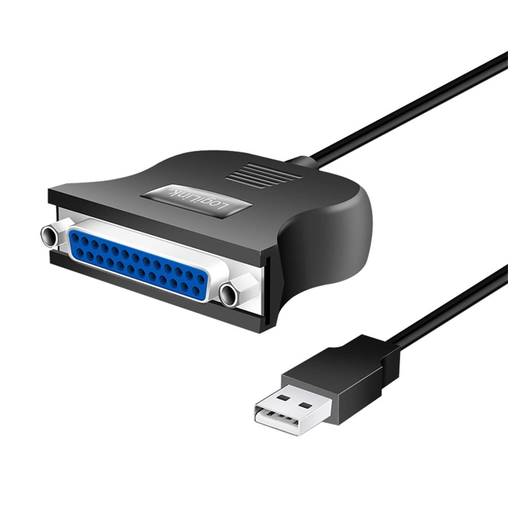 LogiLink USB 1.1-Kabel USB-A/M zu DB25/M – 1,8 m, bidirektional, schwarz