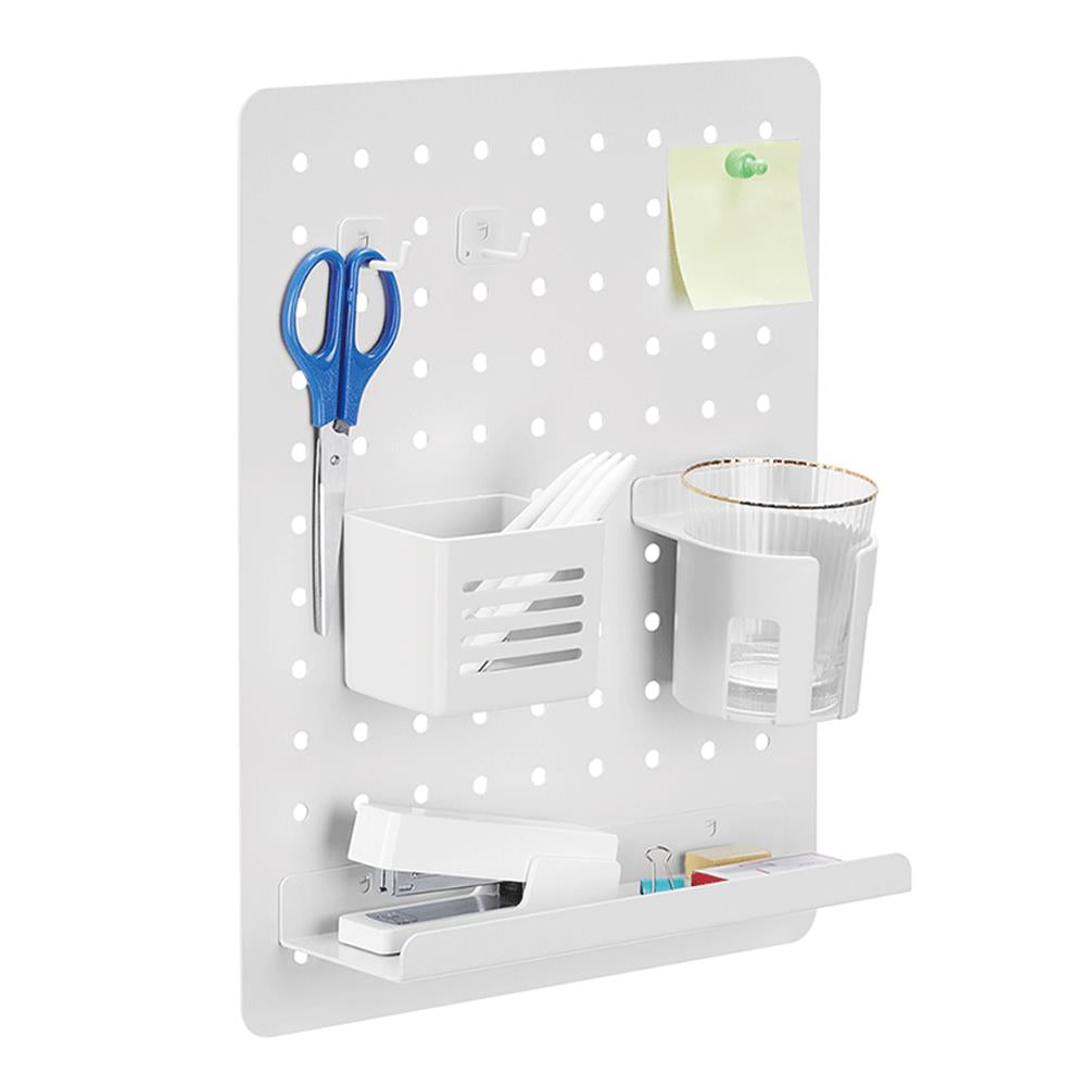 LogiLink Lochplatten-Organizer, Wandmontage, Weiß, 42×32×9,8 cm