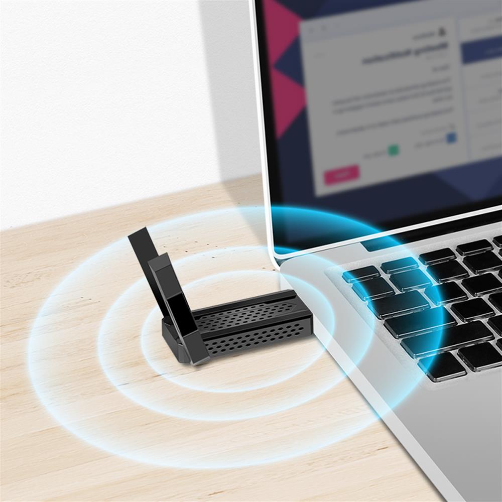 LogiLink Wi-Fi 6E USB Adapter – 1201 Mbit/s, 4 dBi Antennen, Hotspot-Funktion, Schwarz