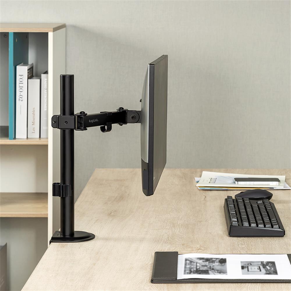 LogiLink Monitorhalterung 17–32", Armlänge 200 mm, Tischmontage, Schwarz