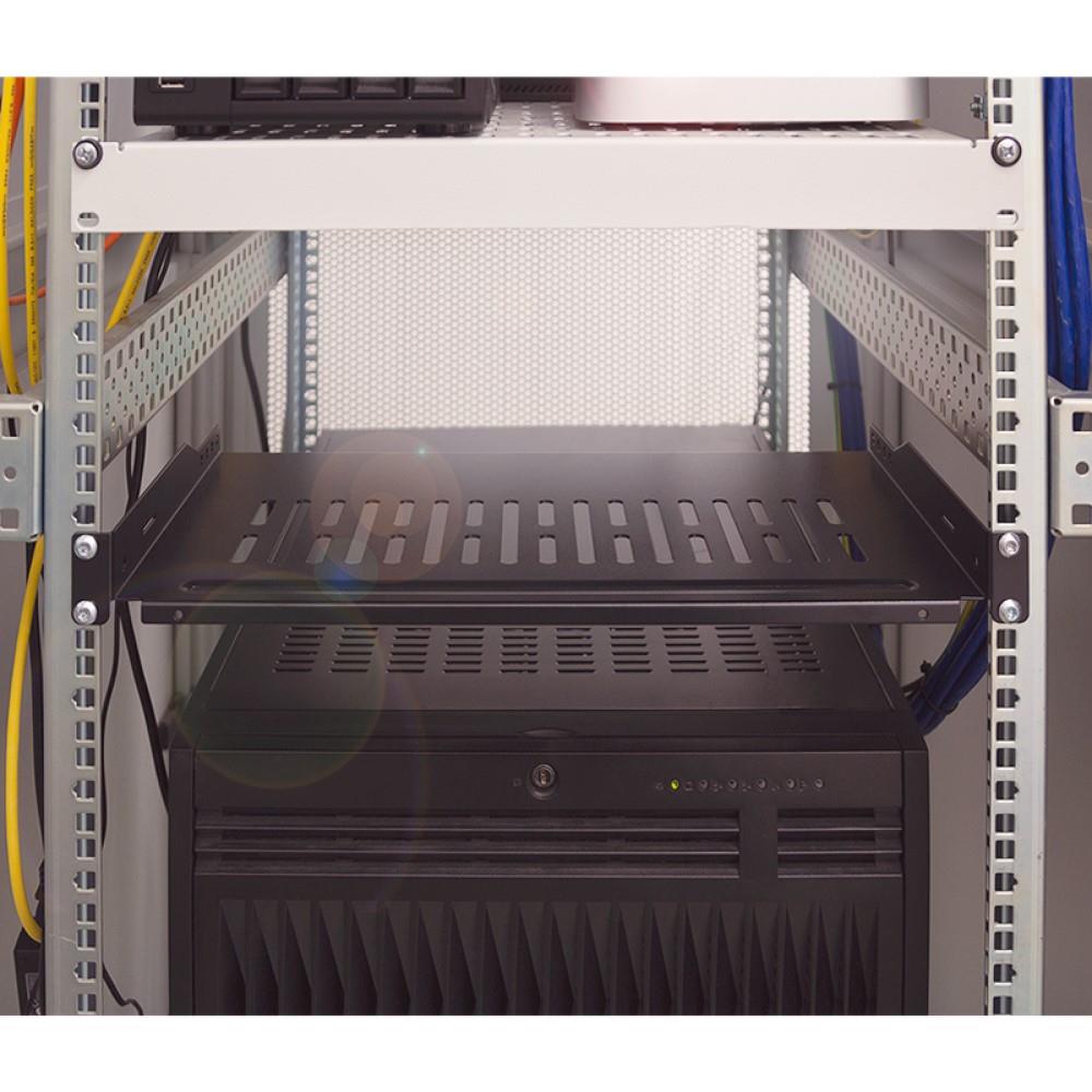 LogiLink 19" Fachboden Befestigung nur vorne T=250 mm schwarz
