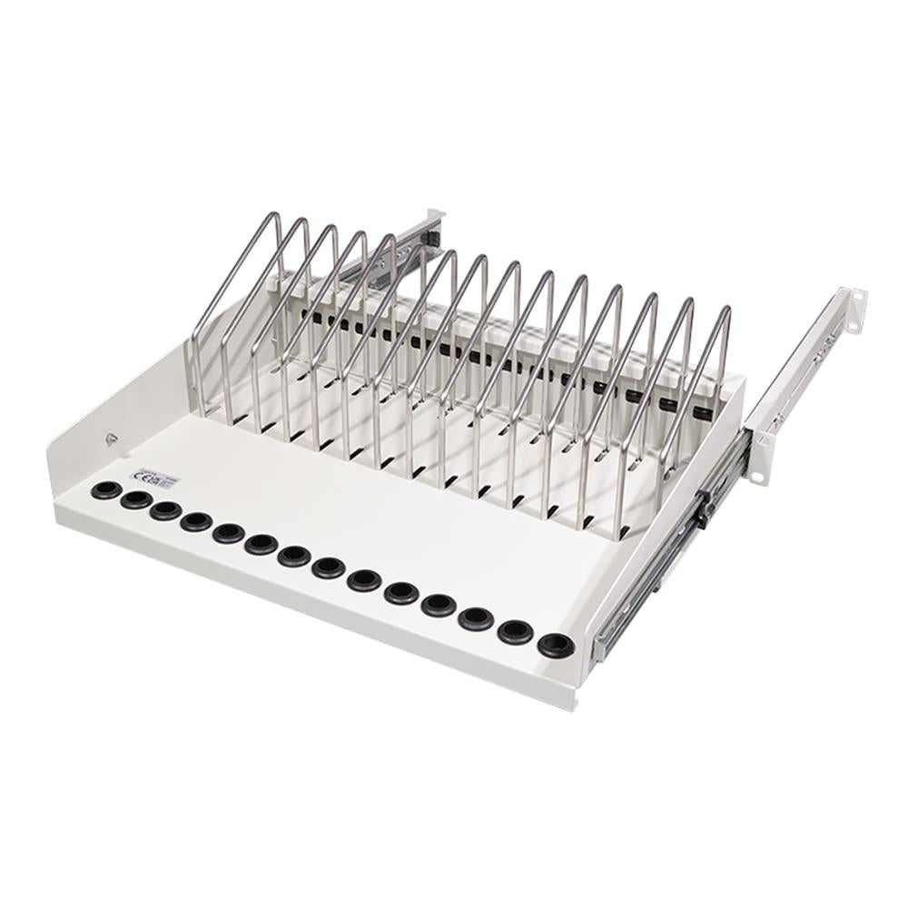 LogiLink Ausziehbarer 19"-Fachboden für Notebooks & Tablets – Lichtgrau, 4,5 HE