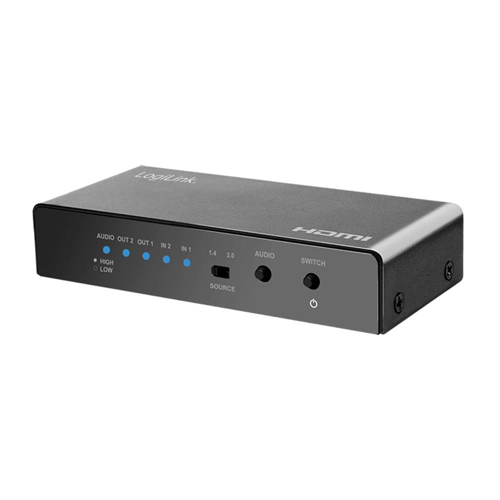 LogiLink HDMI-Switch – 2x2-Port, 4K/60 Hz, HDR, EDID, Downscaler