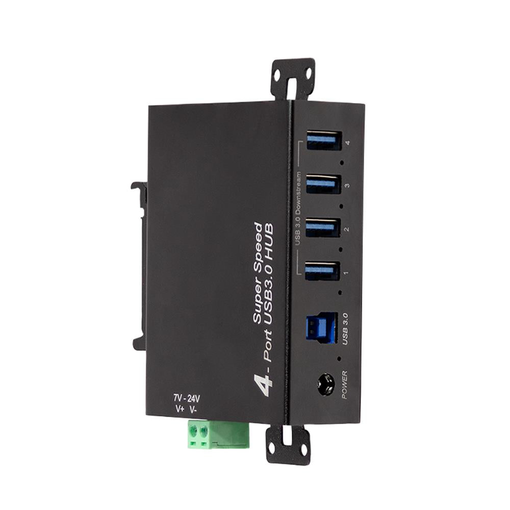 LogiLink USB 3.0 Industrie-Hub, 4 Ports, 5 Gbit/s, 10 W, Schwarz