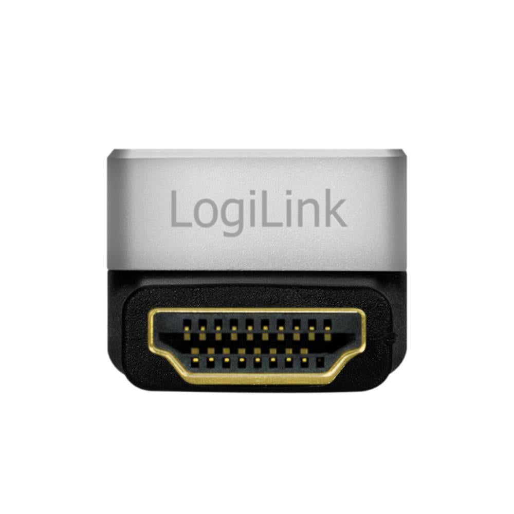 LogiLink HDMI-Adapter, A/M zu A/F 270° gewinkelt, 8K/60 Hz, schwarz/grau