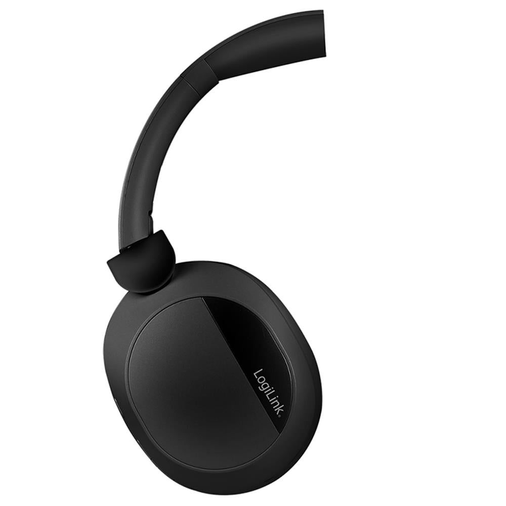 LogiLink Bluetooth 6.0 Sound Wave-Headset, ANC, 3,5 mm AUX, 15 StuLogiLink Bluetooth 6.0 Sound Wave-Headset mit ANC, 15h Akku, Schwarznden Akkulaufzeit, Schwarz