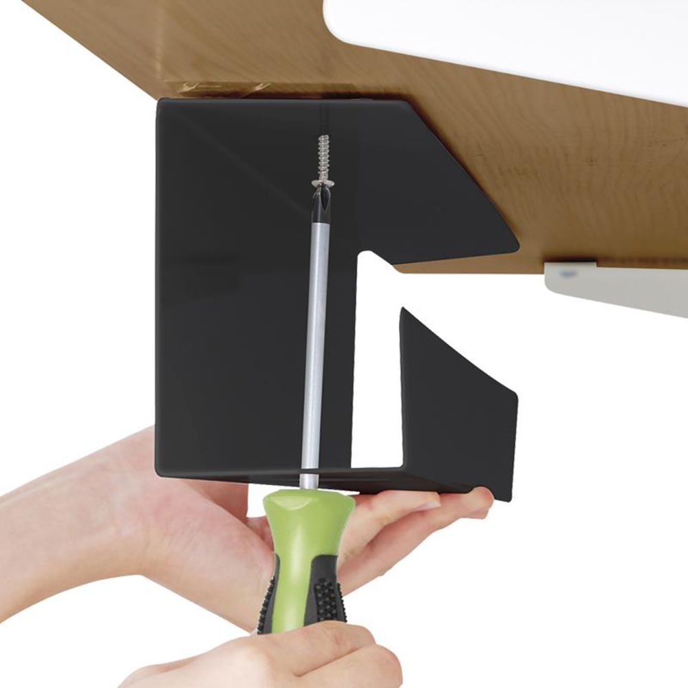 LogiLink Kabelrinnen-Organizer für Untertischmontage, Metall, schwarz