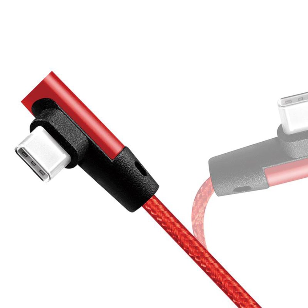 LogiLink USB 2.0 cable, AM to USB-C, angled plug, red, 0.3m 90° Grad USB Verbindungskabel rot