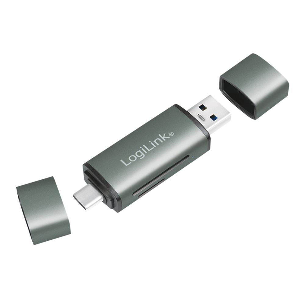 LogiLink USB 3.2 Gen1-Kartenleser, für SD- und microSD-Karte, Aluminiumgehäuse