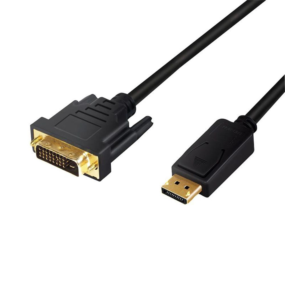 LogiLink DisplayPort-Kabel 20pin Stecker auf DVI 24+1pin Stecker schwarz 2m