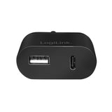 LogiLink USB-Stromadapter mit 1,5m Festkabel 1x USB-A-Buchse 1x USB-C-Buchse 12 W Schwarz