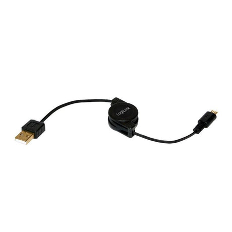 LogiLink Ausziehbares USB 2.0 zu Micro USB B 5pin Kabel 75 cm