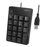 LogiLink Keypad Zahlentastatur mit USB-A Anschluss 19 Tasten schwarz