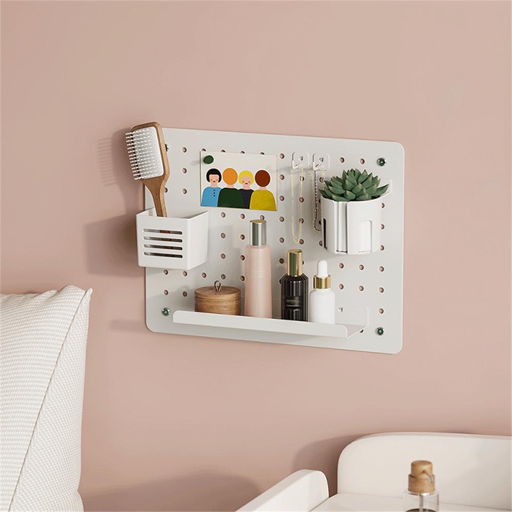 LogiLink Lochplatten-Organizer, Wandmontage, Weiß, 42×32×9,8 cm