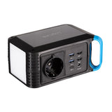 LogiLink Tragbare Powerstation 80 W, 24.000 mAh, 7 Anschlüsse, LED-Licht, Schwarz/Blau