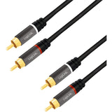 LogiLink Audio-Kabel 2x Cinch/male zu 2x Cinch/Stecker vergoldete Kontakte schwarz 5 m