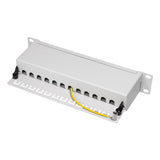 LogiLink Patchpanel 10" Einbau Kat.6A STP 12 Ports grau