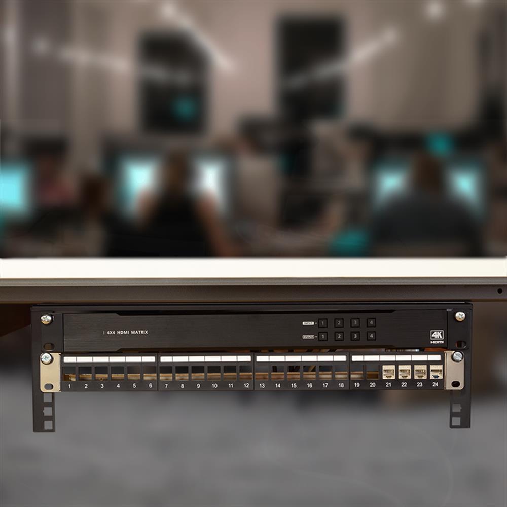 LogiLink 19" Rackhalterung – Untertisch- oder Wandmontage, 2HE, Schwarz