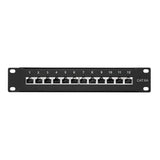 LogiLink Patchpanel 10 Zoll Einbau Kat.6A STP 12 Ports schwarz