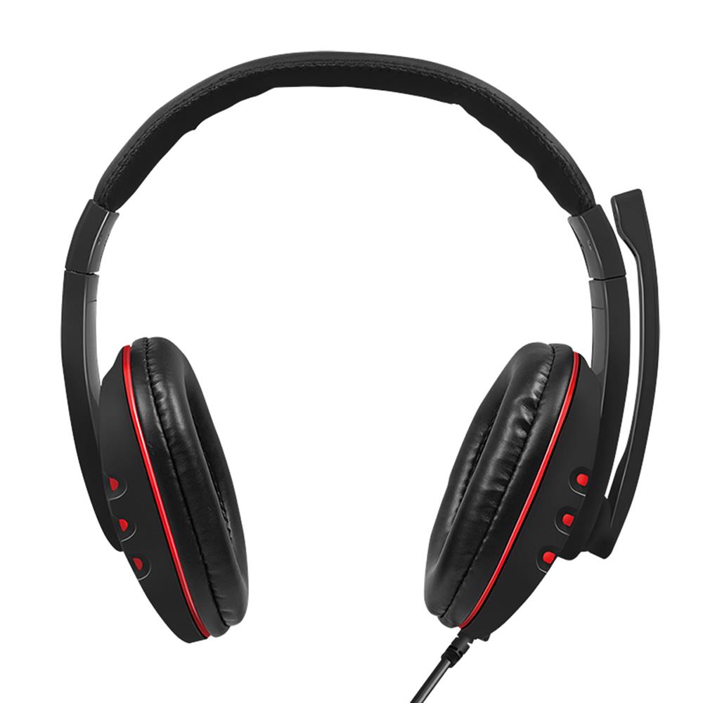 LogiLink Stereo-Headset, 1x USB-A-Stecker, Bügelmikrofon, Gaming, Schwarz/Rot