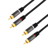 LogiLink Audio-Kabel 2x Cinch/male zu 2x Cinch/Stecker vergoldete Kontakte schwarz 1,5 m