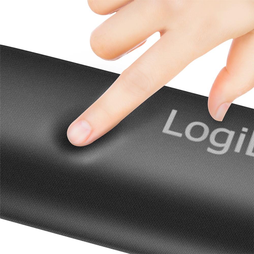 LogiLink Tastatur Gel Handballenauflage in Schwarz, 400x65mm, rutschfestes und ergonomisch Design