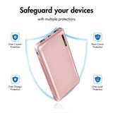 LogiLink Powerbank 10.000 mAh, 2× USB-A & 1× USB-C, Schnellladen, Roségold