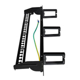 LogiLink 19" Keystone Panel 16-Port – Geschirmt, mit Kabelmanagement-Bügeln, Schwarz