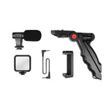 LogiLink Vlogger Kit mit LED-Licht, Mikrofon & Stativ für Smartphones 4,7–7"