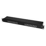 LogiLink Patchpanel 19" Schrankeinbau Cat.6 STP 16 Ports PoE Ethernet