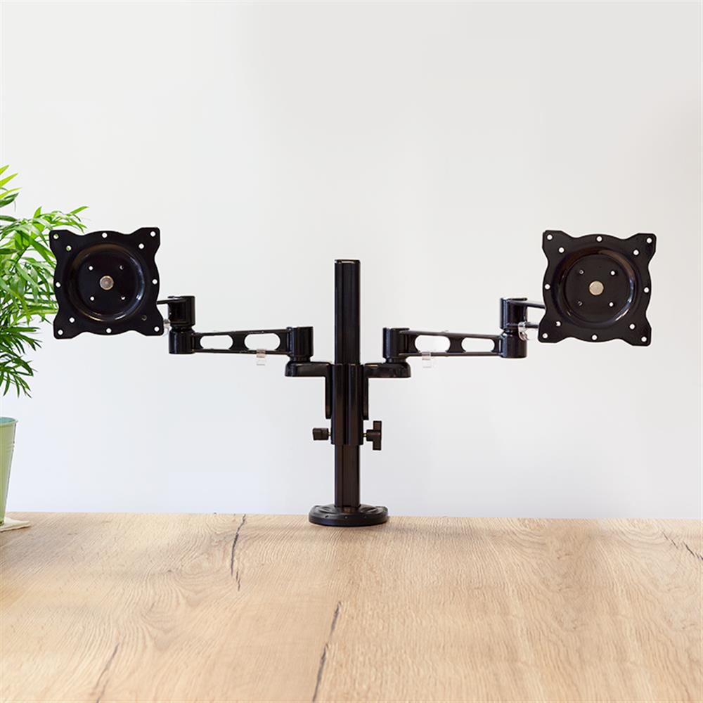 LogiLink Monitorhalterung 2-fach, 13–26", Aluminium, Armlänge: 358 mm