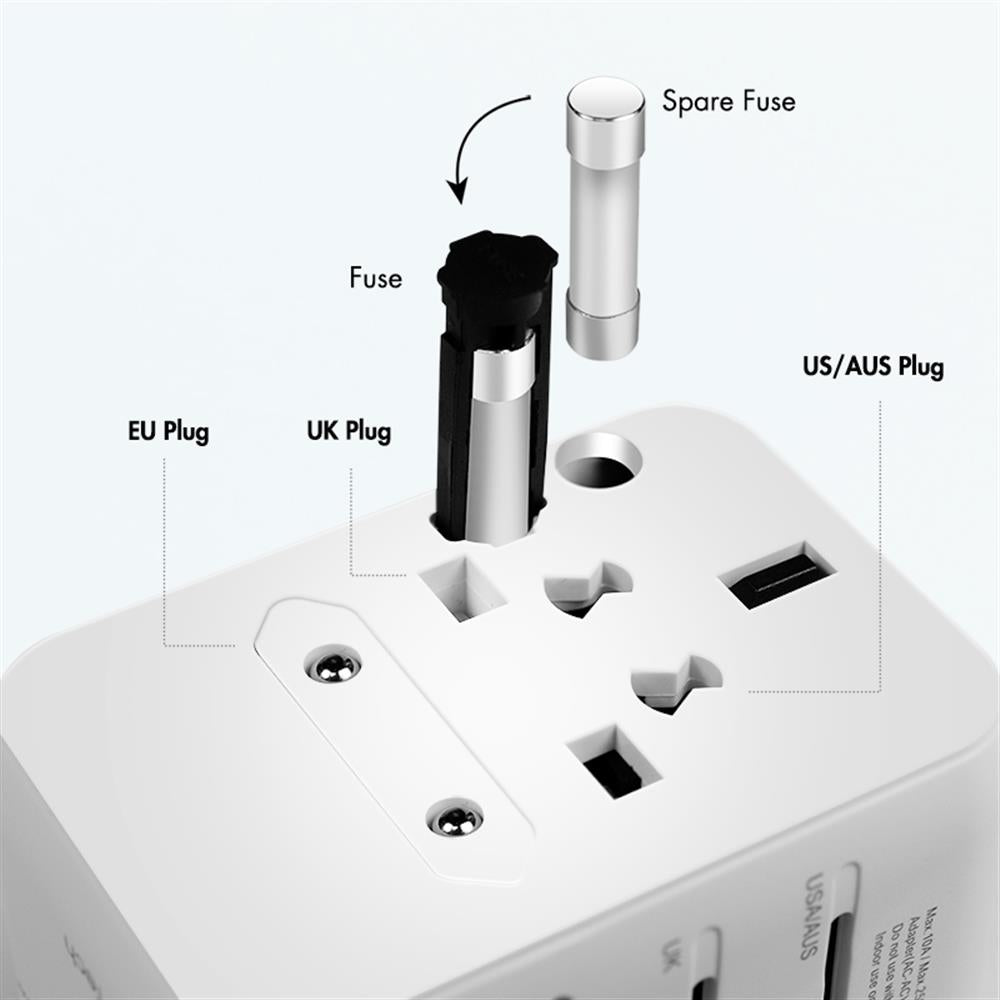 LogiLink Universal-Reisenetzteil 20W PD, 4 Anschlüsse, Weiß
