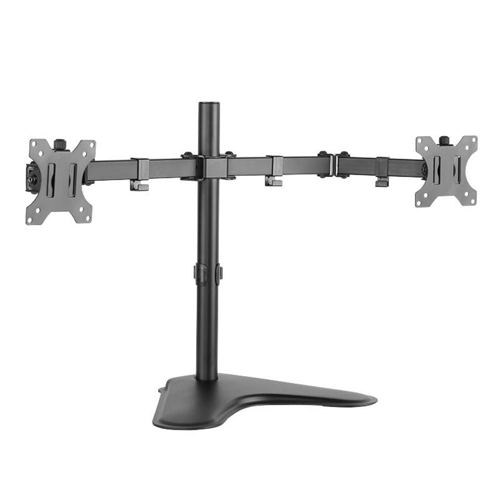 LogiLink 2-fach Doppel Monitorständer für 13–32" aus Stahl mit Armlänge je 460mm in Schwarz