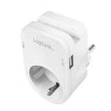 LogiLink Steckdosenadapter mit Schutzkontaktbuchse, 2x USB-A und Ablegehalterung