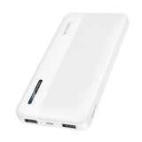 LogiLink Powerbank 10.000 mAh, 2× USB-A, 1× USB-C, Schnellladen, Weiß