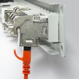 LogiLink Keystone Kupplung Cat.6A, 2x RJ45 STP, 90° gewinkelt, Metallgehäuse