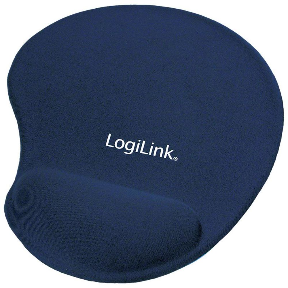 LogiLink Mauspad mit Gel-Handgelenkauflage in Blau, aus Silikon, 230x204mm