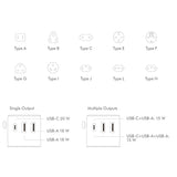 LogiLink Universal-Reisenetzteil 20W PD, 4 Anschlüsse, Weiß