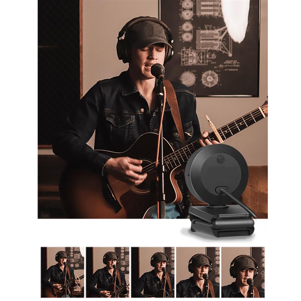 LogiLink Full-HD-USB-Webcam mit Autofokus, Ringlicht & Stativ, 76° Weitwinkel