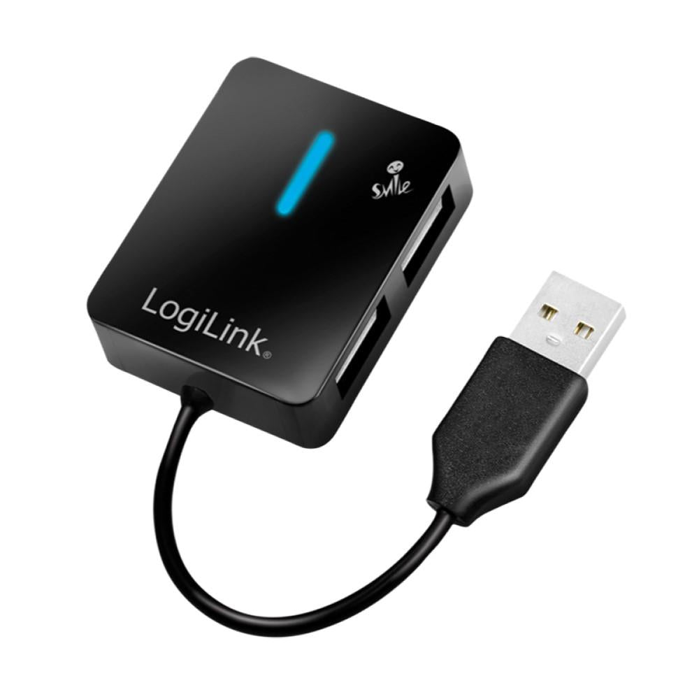 LogiLink USB 2.0 Hub 4-Port Smile Schwarz