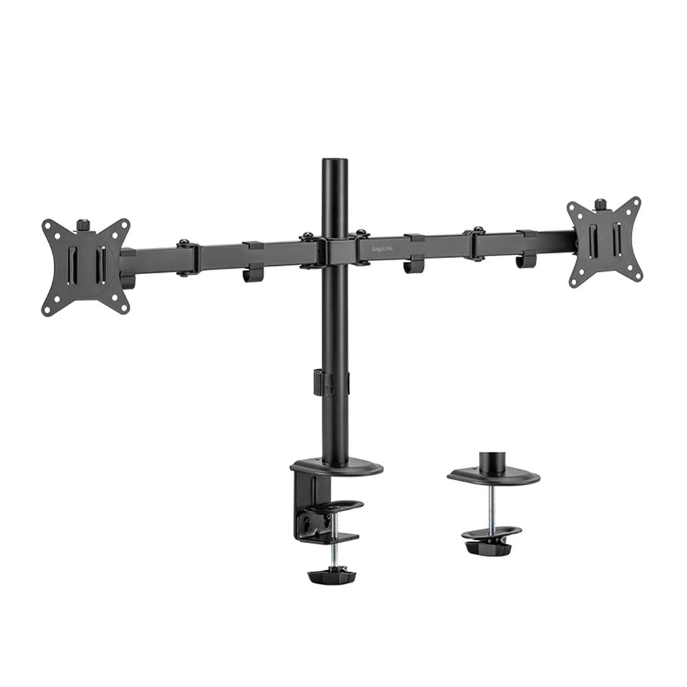 LogiLink Monitorhalterung, 2-fach, 17-32", Armlänge: je 376 mm, Aluminium