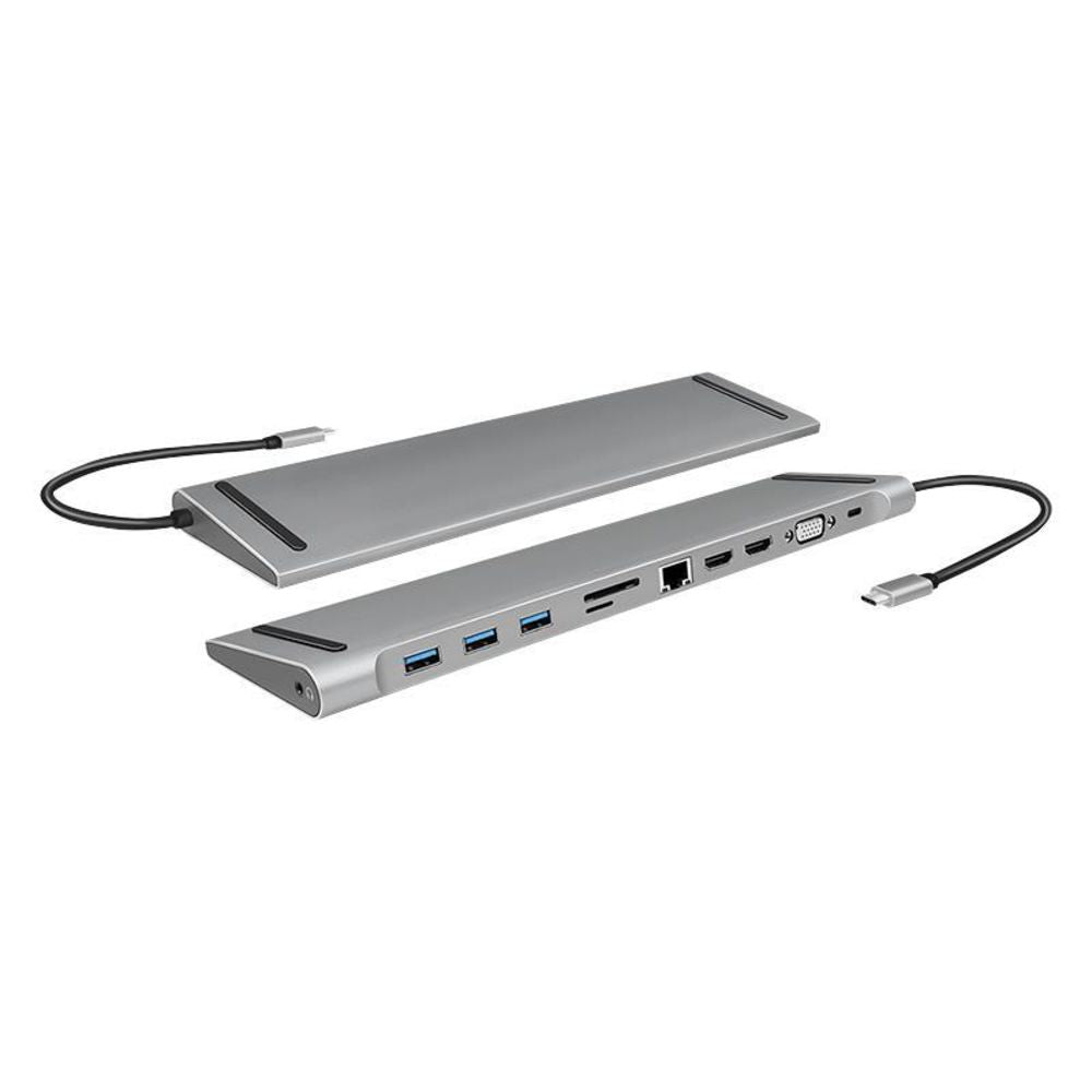 LogiLink USB 3.2 Gen 1-Docking-Station USB-C 11-Port PD silver Anti-Rutsch-Pads