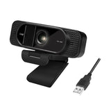 LogiLink Full-HD-Webcam 96° Dual-Mikrofon Kamera-Abdeckung Schwarz